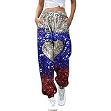 Generic Damen Jogginghose Capri-Jegging Sporthose Relax Fit Freizeithose Sweathose Damenhosen Trousers Chino Pants Cargohosen Freizeithose Jeans Caprihose Jogpants Sweatpants Lose Damenhose