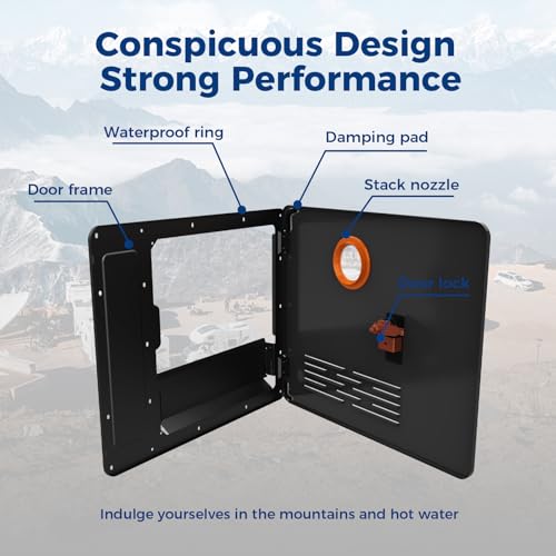 Hillhub 15 x 18 Inches RV Water Heater Black Door (ONLY DOOR). Electrolytic Plate, Electrostatic Powder Coating Technique, Tankless RV Water Heaters Door kit of Hillhub