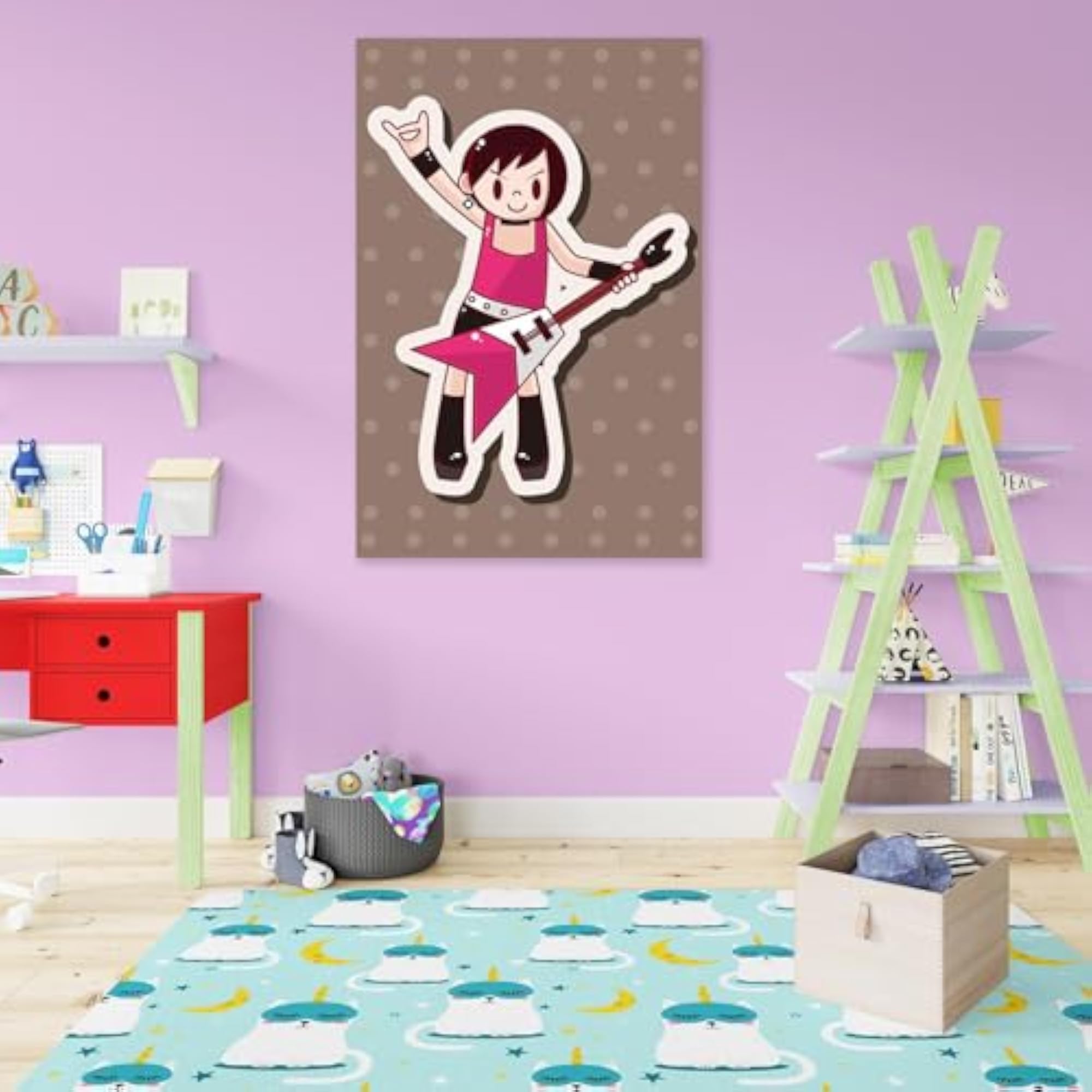 Guitar Player D23 Peel & Stick Vinyl Wall Sticker