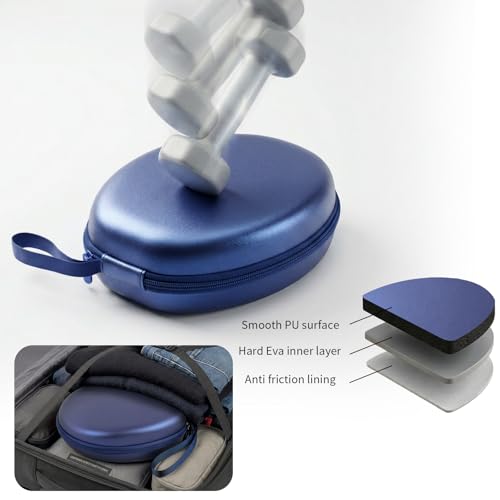 COMECASE Hard Headphone Case for Soundcore Anker/for JBL/for Sony/for BERIBES/for Beats/for Bose/for Apple/for JLab Wireless Bluetooth Headphone, Travel Carrying Bag with Mesh Pocket(Blue) by Comecase - Image 3