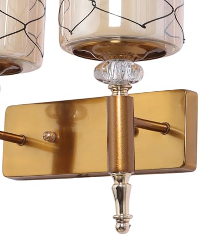 Image of ELAINTE Premium Wall Light | | Elegant Glass Wall Lamp for Living Room & Hallway | 3 Years Warranty | Free Bulb (Lunara-Double)