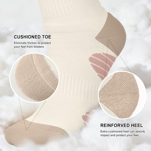 Image of Iseasoo 4 Pairs Compression Socks for Women Circulation-Best Support for Nurses,Running,Athletic,Travel