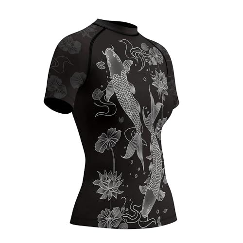 Koi Fish Short Sleeve Loose Fit Compression Shirt for Women MMA BJJ Jiu Jitsu Rash Guard2