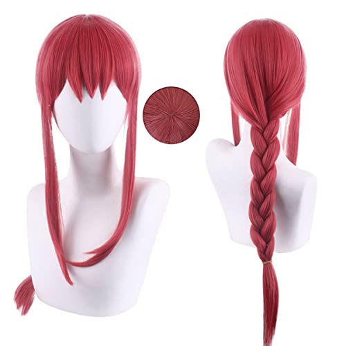 Lshpresx Makima Cosplay pelucas Anime motosierra hombre disfraz pelo sintético + gorro de peluca