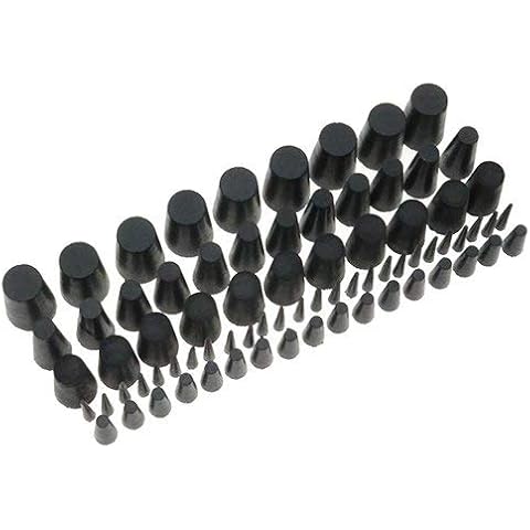 Vital Parts 120 Piece High Temp EPDM Tapered Plug kit, EPDM Stoppers, EPDM Bungs - Excellent for Shot blasting, Powder coating masking, Anodizing - KIT009 Cover