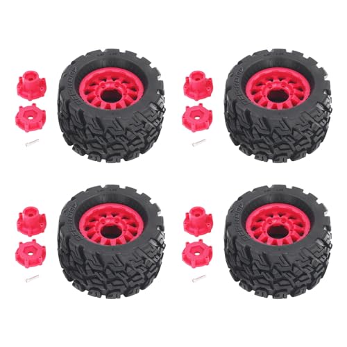 Neumáticos de coche RC 1/8: juego de ruedas de goma de alto rendimiento y cubos para escalada