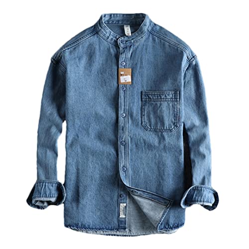 Chemise longue manche denim bleu ciel 3XL coupe casual respirante