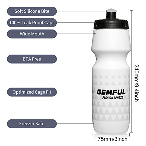 GEMFUL Trinkflasche Sport 750ml Breite Öffnung Drückbare Gym Sport Freizeit Mtb Rennrad Flaschen – Bild 4