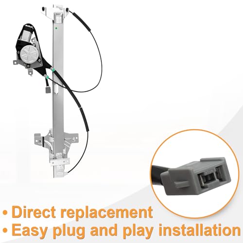 Image of Front Passenger Side Power Window Regulator with Motor for 2003-14 Ford E-150 E-250, 1992-02 E150 E250 Econoline Van, 03-05 E350 Club Wagon, 92-98 E350 Econoline, 1999-14 E350 Super Duty, Right