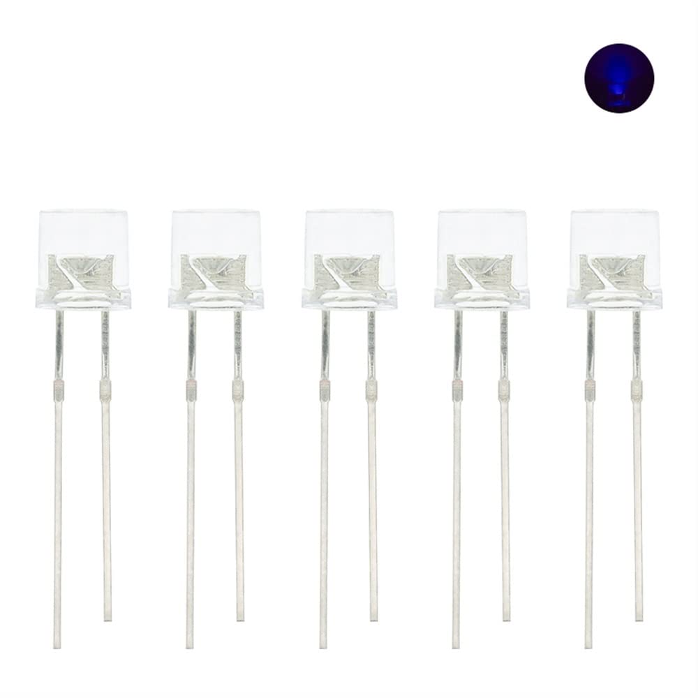 100 pz Min 5mm Flat Top Bianco Rosso Rosa Giallo Blu Grandangolo Lampada Diodo LED Lampadine Ultra Luminose Diodo Emettitore F5 5mm Lampada LED FAI DA TE