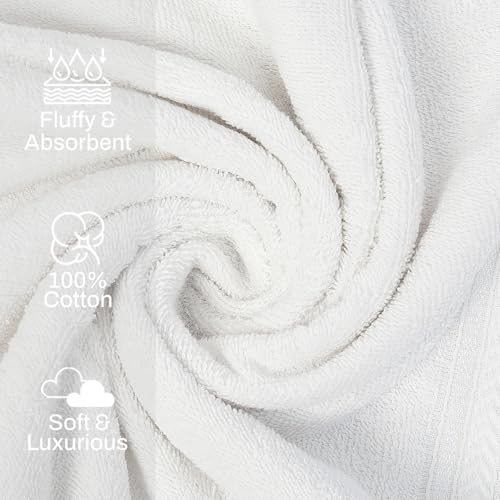 Image of Layers 100% Cotton Gym Towel | 380 GSM Quick Dry & Super Absorbent | Soft, Fade Resistant & Long Lasting | Gym, Yoga, Sports, Travel & Pool | 1 Piece for Men & Women | 50 x 100 cm - White