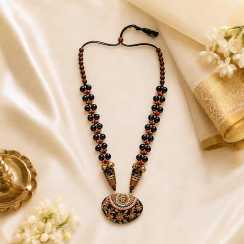 Image of Handcrafted Tribal Dhokra & Floral Charm Necklace Collection | Artisan Brass, Glass & Contemporary Statement Necklaces for Women | Ethnic, Elegant & Artistic Jewelry