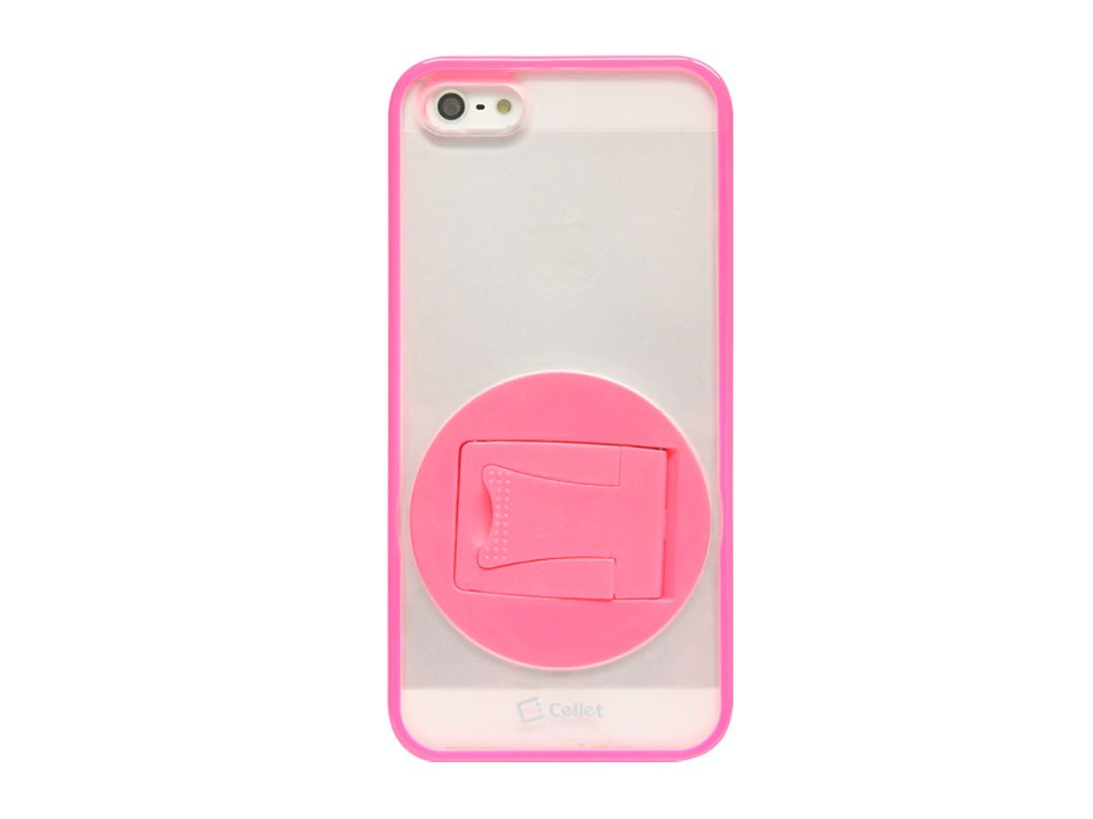 Cellet Hybrid Proguard Case with Kickstand for Apple iPhone 5 - Pink/Frost Clear