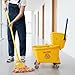 Soro Essentials- 35 qt. Mop Bucket with Side Press Wringer Yellow Color- Commercial Mop Bucket Portable Floor Cleaning Bucket Mop Buckets on Wheels for Household Industrial Restaurant Janitorial Use