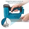 Cordless Nail Gun, 2-in-1 Brad Nailer & Stapler Electric, 120 Shots/Min Includes 400 Nails and 400 Staples for Home Fix Woodworking Tool (Battery and Charger Not Included)