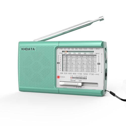 Image of XHDATA D219 AM /FM /SW 12 Bands Radio Pocket Shortwave Receiver for Home or Travel Green