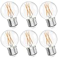 GvvooHome G16.5 LED Bulb Dimmable, 6W, 60 watt Equivalent, 2700K Warm White E26 Globe Bulb, Round Edison Bulbs for Ceiling Fan, Pendant, Chandeliers, 90+CRI 600LM, 6 Pack