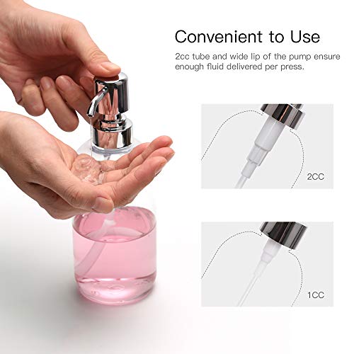 Ulg Hand Soap Dispensers 16Oz 4 Pack Bpa Free Plastic Clear Empty Liquid Soap Bottles With Chrome Pump, Boston Round Lotion Dispensers For Kitchen Bathroom Countertop #TOP5