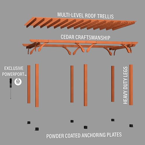 Backyard Discovery 2101579 Beaumont 20X12 Ft All Cedar Wood Pergola, Durable thumb #8