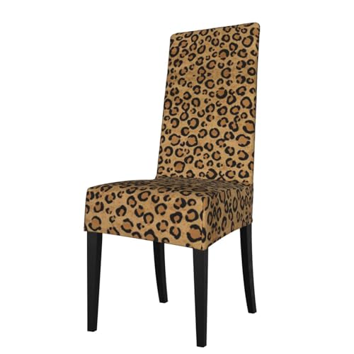 ZKZBDPLK Housse de protection pour chaise de salle à manger, motif léopard sauvage, couverture complète imprimée avec tissu extensible, pour la plupart des chaises sans accoudoirs