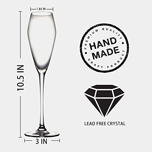 JEKOSEN 2024 Tulip Series Red Wine Glasses Long Stem Clear Wine Glasses Lead Free Premium Crystal Gift for Christmas, Birthday, Anniversary or Any Special Occasion (Set of 4-8oz)