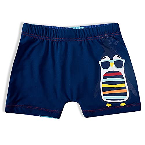 Shorts Praia Pinguim Abacaxi Elastano,Tip Top,Toddler Menino,Marinho,3T