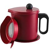 Bacon Grease Container Grease Storage Can, 1.7L Cooking Oil Container with Strainer Oil Strainer Pot