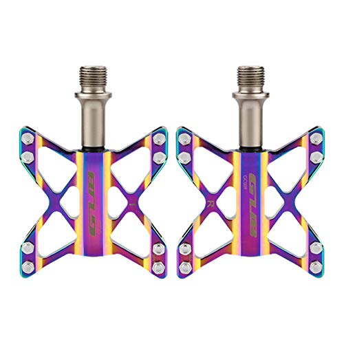 YAMAZA Fahrrad Pedale Aluminium Bunte Galvani Rennrad Pedale mit Abgedichtetes Dreisäuliges Lager rutschfest Fahrradpedal Fahrradteile 75 * 74 * 95 mm Cover