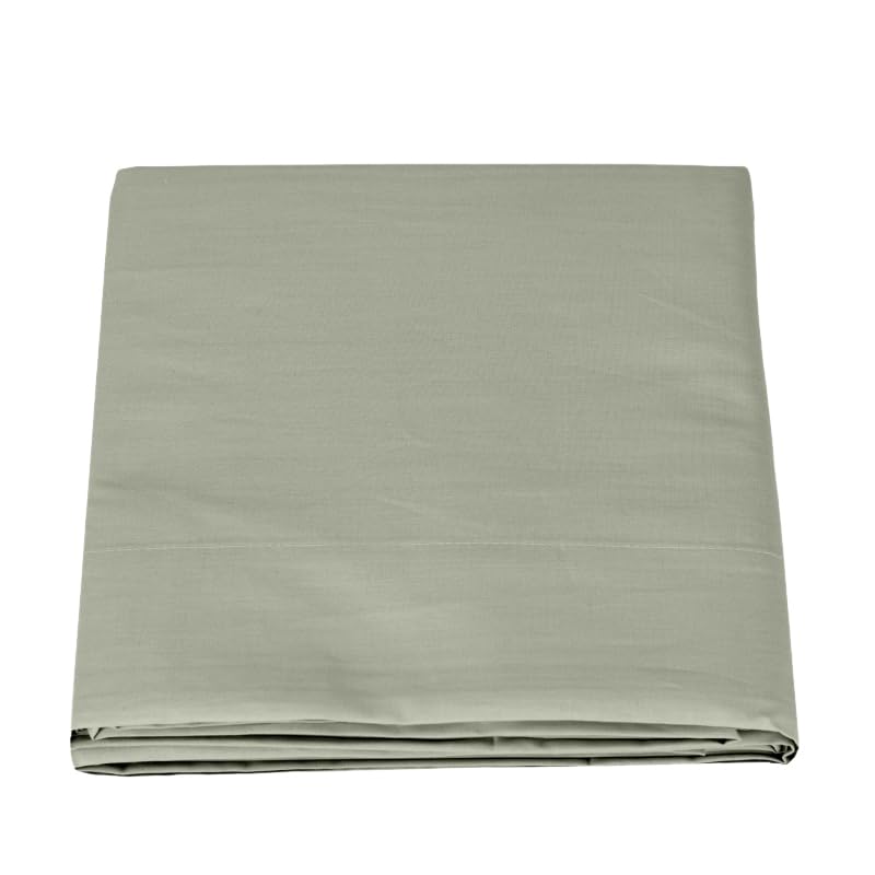 Drap plat Fazzini Arianna 200x295 vert sauge linge de lit de qualité supérieure