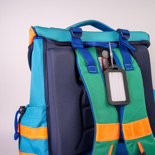 Kofferanhänger mit Adressschild, 2 Pack, in Schwarz, Kunststoff Schild, für Flugreise, Kreuzfahrt, Koffer Tag Gepäckanhänger, Namensschild, Adressanhänger, Taschenanhänger, Reise ID Etikett Aufhänger