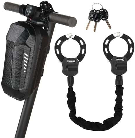 TOKCKYBL Heavy Duty Electric Scooter Lock with Scooter Bag - 6mm Anti-Theft Chain Lock, 94cm Weatherproof Security for E-Scooters, E-Bikes, Motorcycles