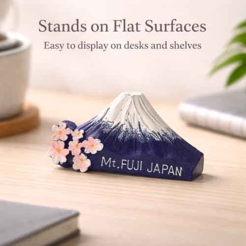 Imán de nevera Monte Fuji con flor de cerezo en resina 3D miniatura 7