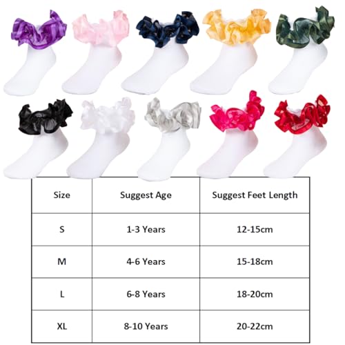Kid Girls Big Ruffle Ankle Sock Cute Frilly Princess Socks Breathable Soft Crew Dress Socks Casual Comfy Toddler Girls Thigts2