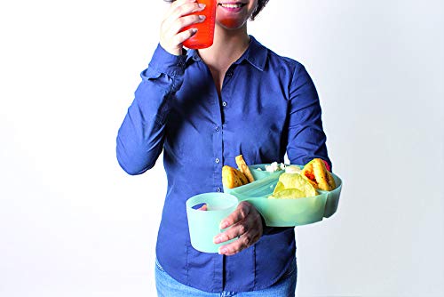 Texas Vassoio Porta Snack 6 Scomparti: A Forma Di Stato, Con Tazza Per Salse, Per Feste E Buffet