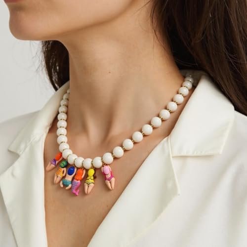 Collar de cuentas de cristal infantiles para bikinis y moda de playa 6