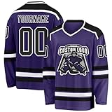 Custom Hockey Jersey Printed Stitched Personalized Name Number Logo Sports Hockey Jersey for Men Women Youth Purple