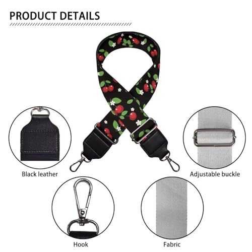Image of Coldinair Cherry Purse Strap Replacement Crossbody Bag Strap,Guitar Strap for Purses Crossbody Bags,Purse Making Supplies