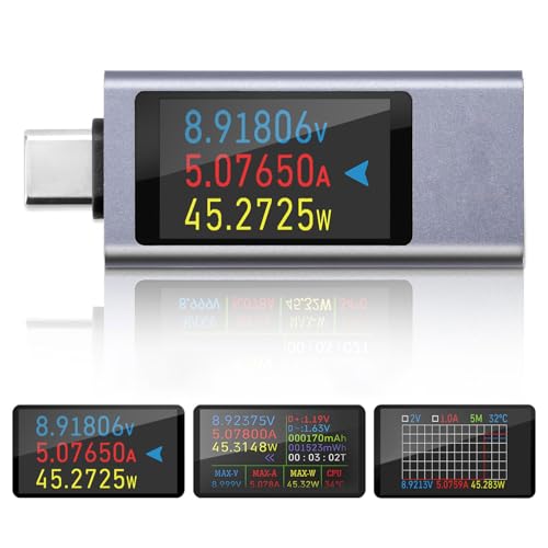 diymore 360W USB C Tester Measuring Device 4-30V 0-12A Current Meter, Capacity Voltage Tester, Power Meter Power Capacity Detector With Curve Display