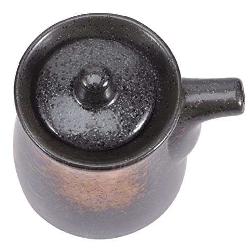 Cabilock Japanese Ceramic Soy Sauce Dispenser Bottle Small Vinegar Storage Jar and Easy to Clean for Kitchen Use Sauce Container