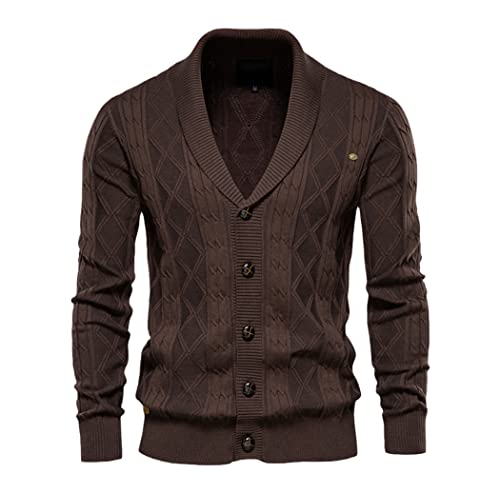 Cardigan d'hiver en coton pour homme idéal pour le bureau décontracté
