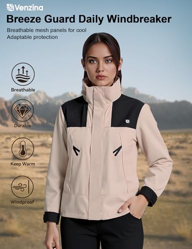 Image of Venzina Women's 3-in-1 Thermal Jacket I Windproof & Water-Resistant Graphene Heating Winter CoatFleece-Lined Jacket for Hiking, Camping, Skiing & Daily CommuteFashion-Forward Outdoor Wear
