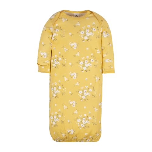 Image of Gerber Baby Girls 4-Pack Sleeper Gown - Soft Cotton Newborn Nightgowns, Elastic Hem Sleepwear Set for Infant Girls