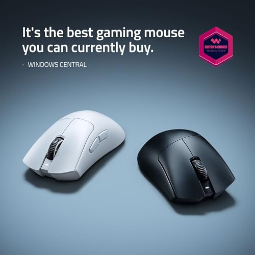 Image of Razer DeathAdder V4 Pro Wireless Gaming Mouse: 57g Lightweight - HyperSpeed Wireless Gen-2 - Optical Scroll Wheel - Optical Switches Gen-4 - Focus Pro 45K Sensor Gen-2 - Up to 150 Hr Battery - White