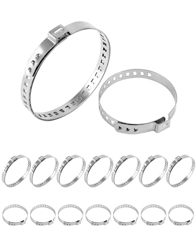 QWORK® 16 Stück Universal Achsmanschetten Schellen - Edelstahl - 25 bis 46 mm und 75 bis 125 mm