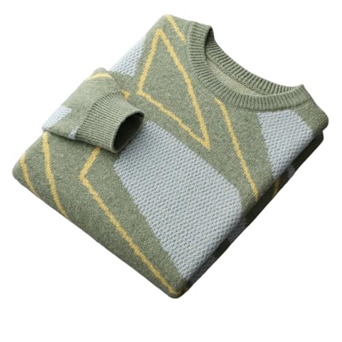 Suéter informal para hombre otoño invierno holgado con cuello redondo y bloques de color
