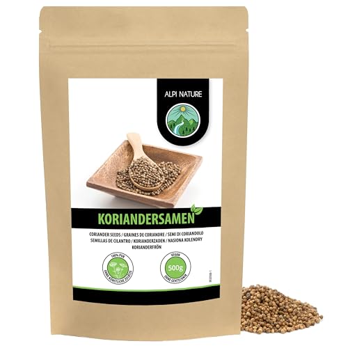 Alpi Nature - Alpi Nature Coriandre Graine 500g, Graines de Coriandre Entières pour la Cuisine et les Mélanges d'Épices