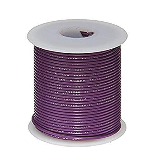 Remington Industries 26UL1007SLDVIO 26 AWG Gauge Solid Hook Up Wire, 100 feet Length, Violet, 0.0190