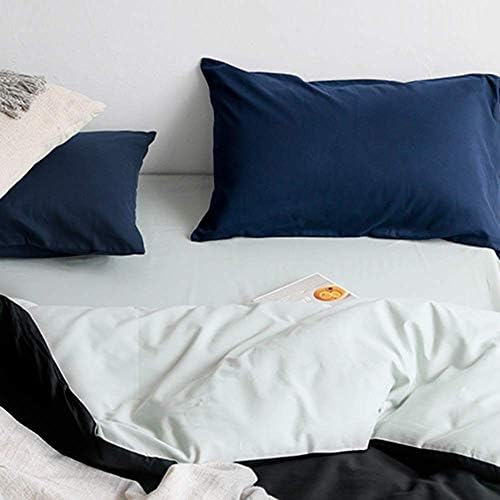 FLXXIE 2 Pack 100% Brushed 1800 Microfiber Plain King Pillowcases, Wrinkle and Stain Resistant, Soft and Cozy Envelope Closure Bed Pillow Cases, Navy, 50x90 cm