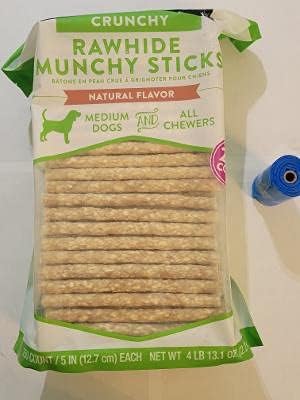 Dentley's 250 Natural Munchie Sticks and Dog Waste Bag