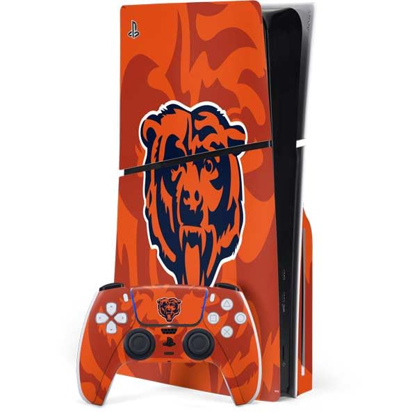 Skinit Decal Gaming Skin Compatible with PS5 Slim Disk Bundle - Officially Licensed NFL Chicago Bears Double Vision Design